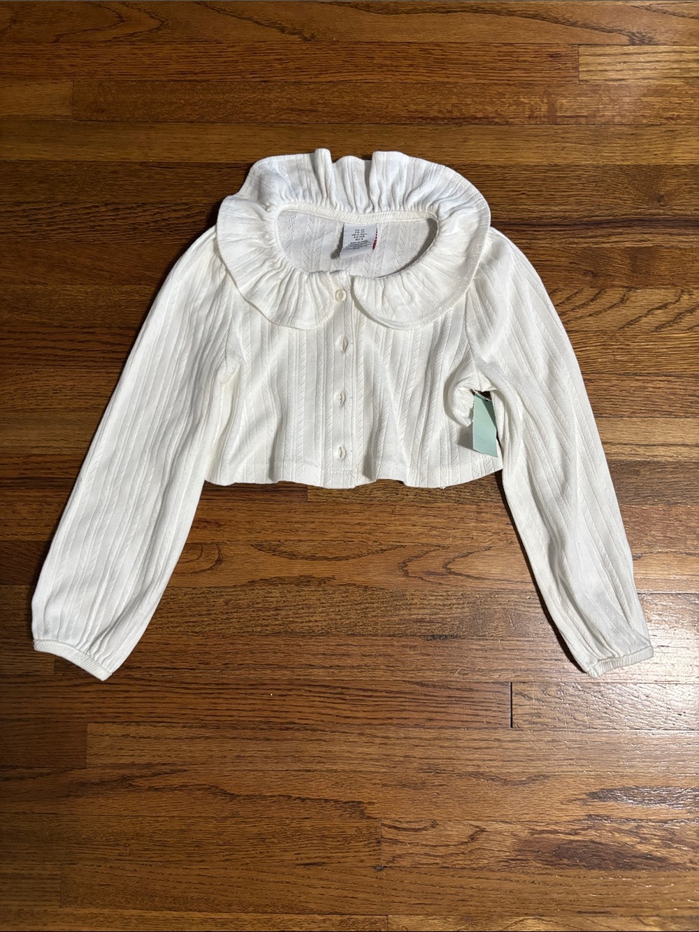 NWT girls white button up cardigan